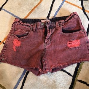Free People distressed denim shorts